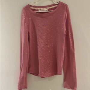 Pink Long Sleeve glittery Tee
